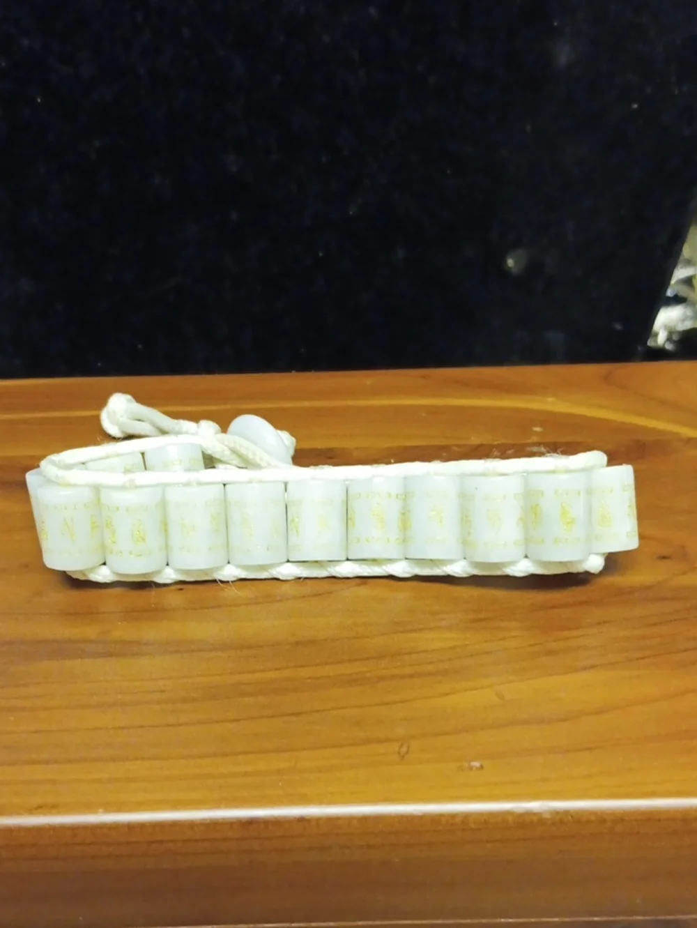 Natural Jade 215.00 ctw Prayer Wheel Cord Bracelet (6.0-9.0In)